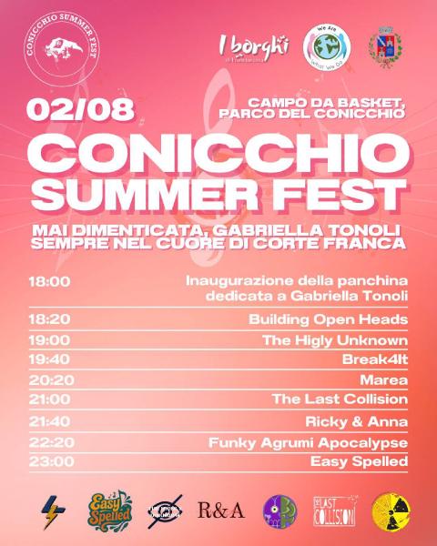Locandina evento 'Conicchio summer fest'